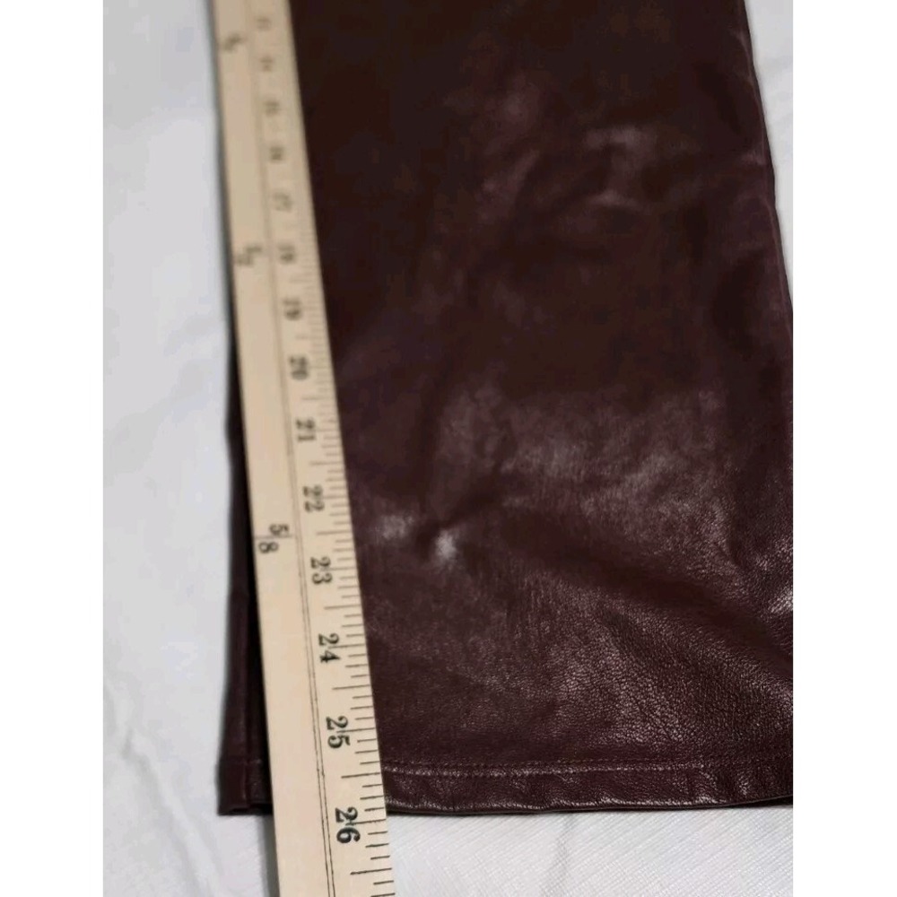 Commando Faux Leather Paper Bag Pants Size XL Oxblood w Tie Belt Comfort NWT - Picture 9 of 13
